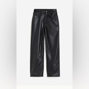 Black Leather 90s Baggy Jeans